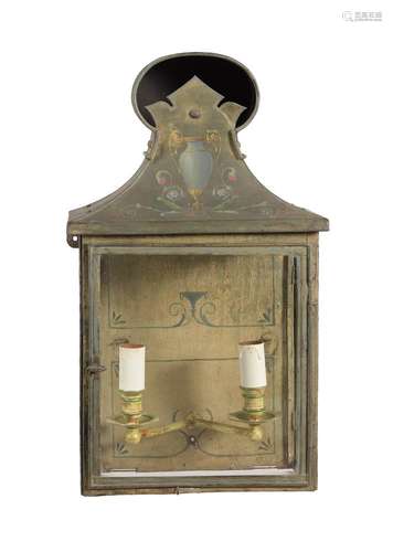 A REGENCY POLYCHROME PAINTED HALL LANTERN, CIRCA 1820