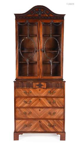 A GEORGE III MAHOGANY SECRETAIRE BOOKCASE, IN THE MANNER OF ...