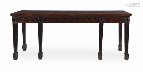 A GEORGE III MAHOGANY HALL OR SERVING TABLE IN THE MANNER OF...