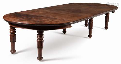 A WILLIAM IV MAHOGANY EXTENDING DINING TABLE, CIRCA 1835