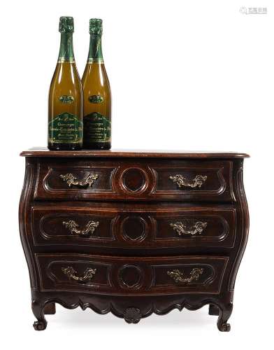 A LOUIS XV WALNUT MINIATURE COMMODE, CIRCA 1760