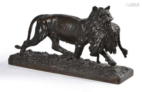 AFTER CHRISTOPHE FRATIN (FRENCH, 1801-1864), A BRONZE HUNTIN...