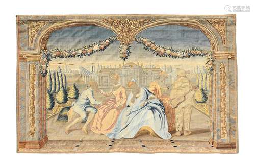 A FRENCH PASTORAL TAPESTRY, MID 18TH CENTURY