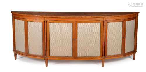 Y A SATINWOOD, BURR ELM, AND TULIPWOOD CROSSBANDED SIDE CABI...