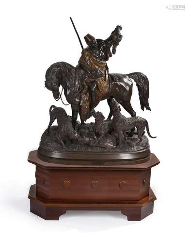 ARTHUR WAAGEN (1833-1898), A BRONZE GROUP 'KABYLE AU RETOUR ...