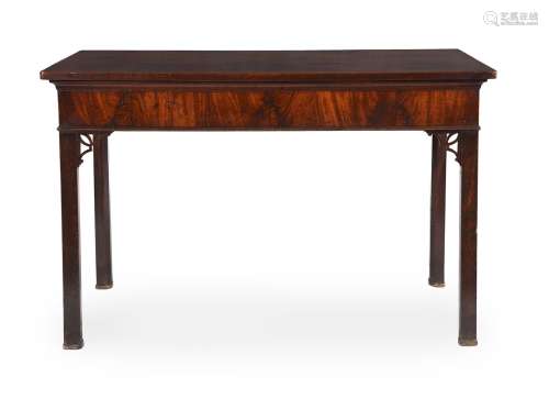 A GEORGE III MAHOGANY SIDE TABLE, IN THE MANNER OF THOMAS CH...