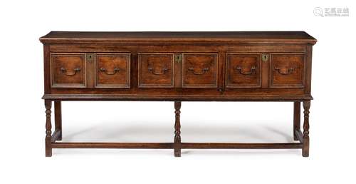 A CHARLES II OAK DRESSER BASE, CIRCA 1680