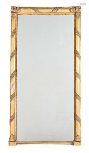 A LARGE REGENCY GILTWOOD WALL MIRROR, CIRCA 1815