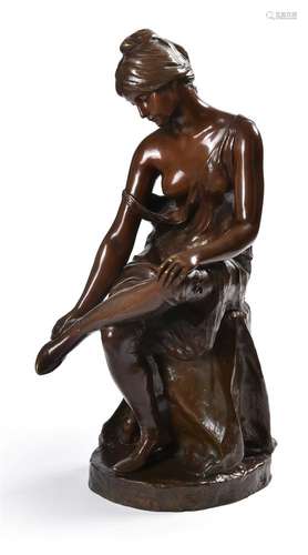 MALVINA BRACH (FRENCH, 19TH CENTURY), A BRONZE FIGURE OF A S...