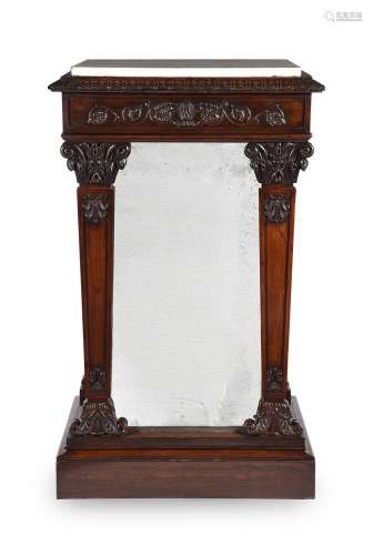 A WILLIAM IV MAHOGANY PEDESTAL CABINET, CIRCA 1835