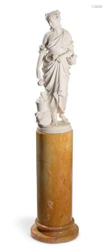 ANGELO BERTOZZI (ITALIAN, LATE 19TH CENTURY), A CARVED WHITE...