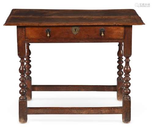 A WILLIAM & MARY WALNUT AND LINE INLAID SIDE TABLE, CIRCA 16...
