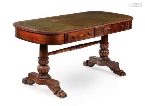 Y A GEORGE IV ROSEWOOD LIBRARY TABLE, CIRCA 1825