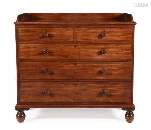 Y A GEORGE IV MAHOGANY CHEST OF DRAWERS, CIRCA 1822