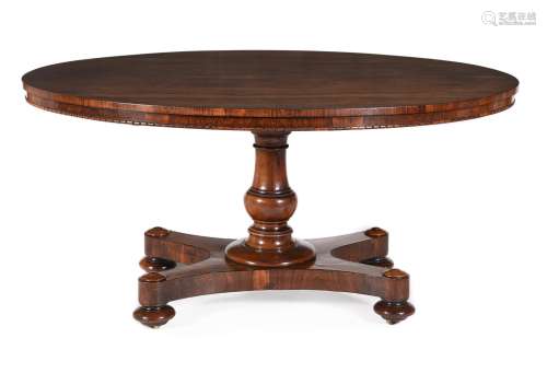 Y A WILLIAM IV ROSEWOOD OVAL CENTRE TABLE, CIRCA 1835