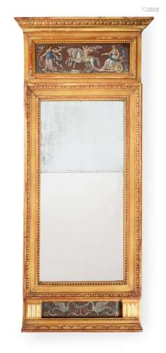 A SWEDISH GILTWOOD WALL MIRROR, EARLY 19TH CENTURY