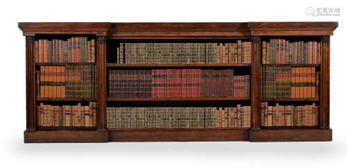 Y A GEORGE IV ROSEWOOD OPEN BOOKCASE, CIRCA 1825