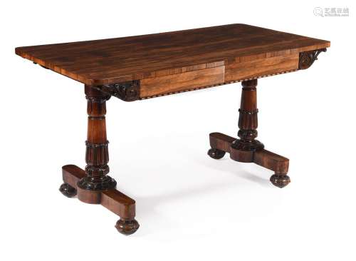 Y A GEORGE IV ROSEWOOD LIBRARY TABLE, CIRCA 1825