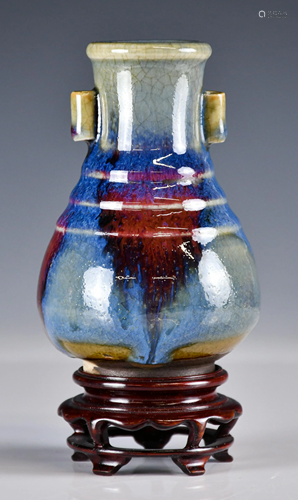 A Flamed Glazed Vase, 19th C.