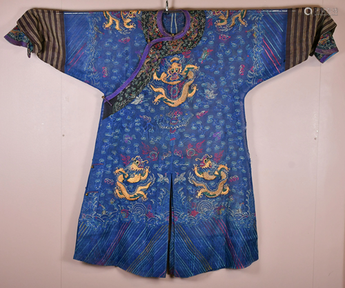 A Blue Gauze dragon Summer Robe, Qingst