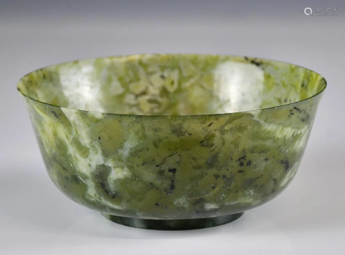 A Green Jade Bowl, W/Box