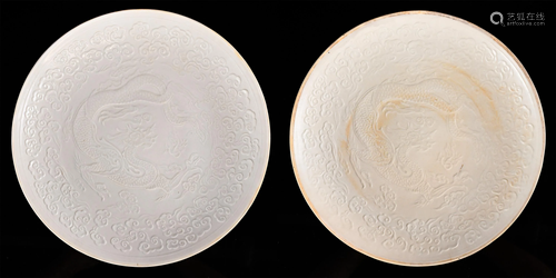 A Pair Of White Glazed Plate