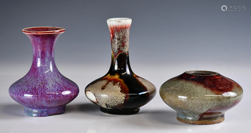 Three Flamed Vases, 19th C