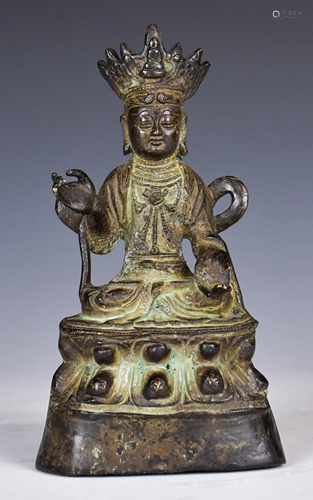 A Bronze Guanyin Figure, 18th C.