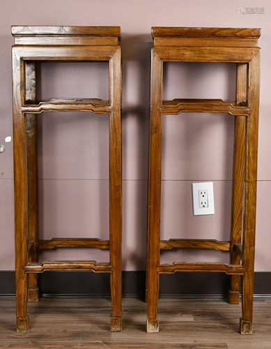 A Pair of Elmwood Tables, 20th C