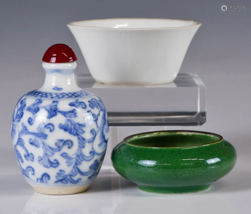 Three Porcelain Articles, Late Qing