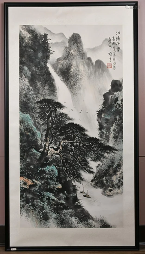 After Li Xiongcai (1910-2001) Langscapes w/ Frame