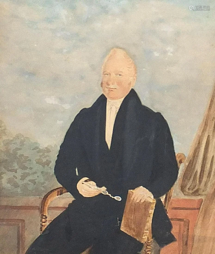 Three quarter length portrait of a seated gentleman