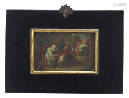 Tavern scene, 19th century Dutch school oil, housed in