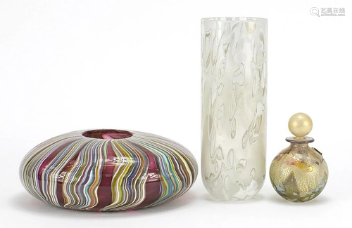 Isle of Wight studio glass including squat vase and a