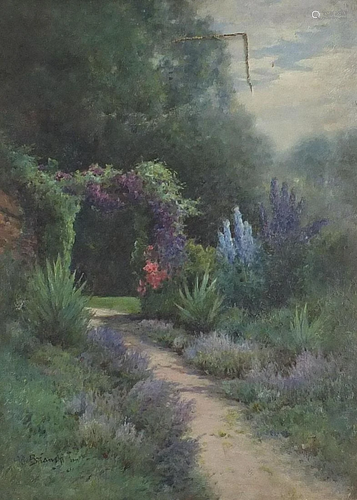 Alfred de Breanski Jnr - Larkspur and Clemalis, oil on