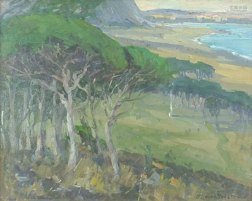 Edward Fristrom - Continental costal scene, oil,