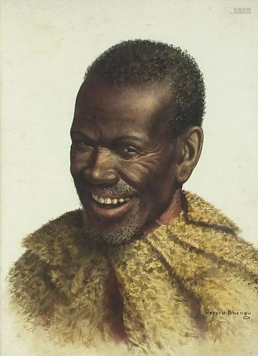 Gerard Bhengu - Head and shoulders portrait of a