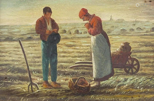 After Jean-Francois Millet - El Angelus Millet, oil on