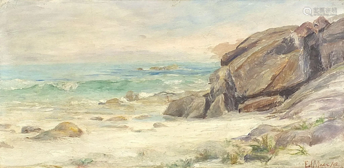 Edward Clark Churchill Mace - Coastal scene, oil on