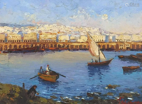 Mohamed Schanine 1914 - Baie D'Alger, Algerian oil on