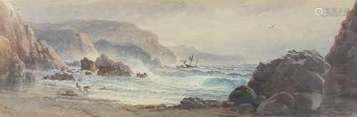 Thomas Hart 1868 - Shipwreck off a coast, heightened