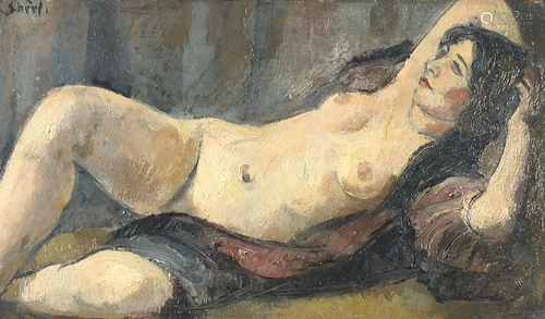 Frantisek Zdenek Eberl - Semi nude reclining female,