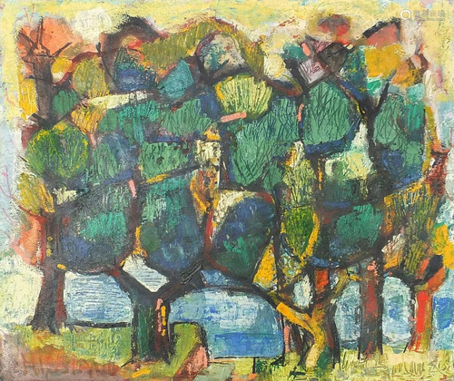 Mohamed Issiakhem Azeffoun 1960 - Abstract composition,