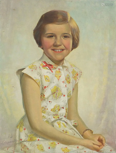 Portrait of a young girl, 20th century oil on canvas,