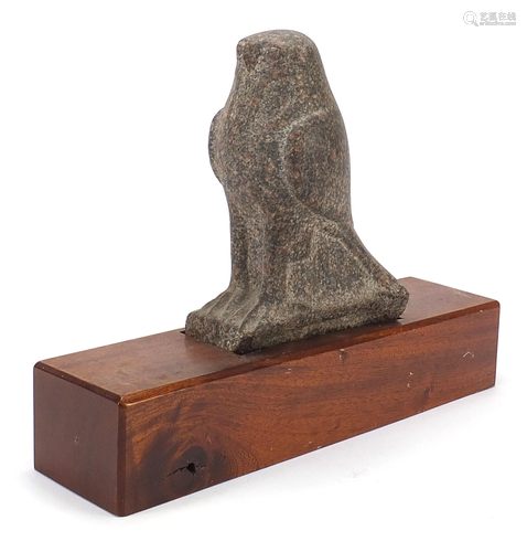 Large antique stone carving of a bird raised on a later