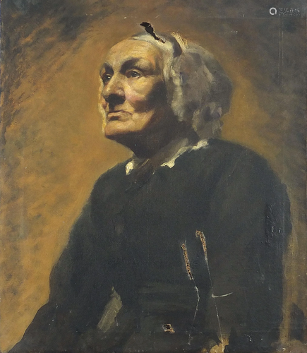 Portrait of an elderly lady wearing a bonnet, 19th