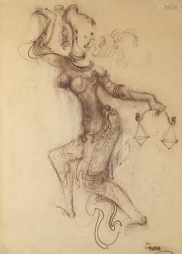 Molly Paxton - Dancing female holding scales, 20th