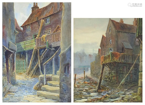 W Cecil Dunford - Evening, the Harbour, Whitby and