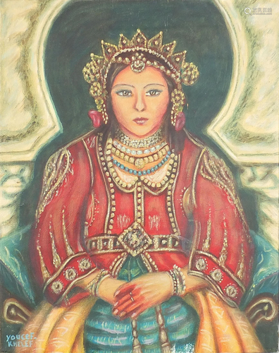 Youcef Khelef - Princesse de la Casbah, Algerian oil on