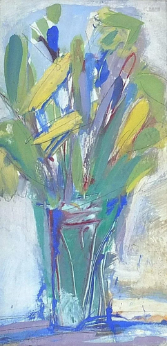 Still life flowers in a vase, Impressionist mixed